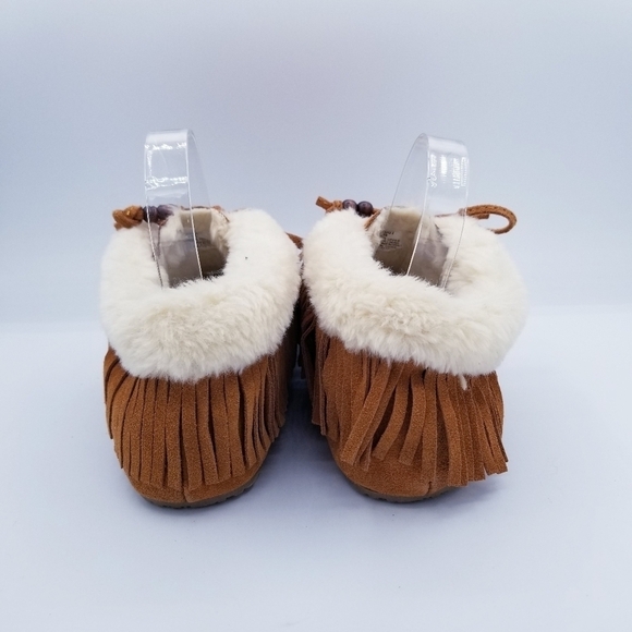 Minnetonka Leather Suede Fringe Ankle Moccasins size 6 - Picture 8 of 12